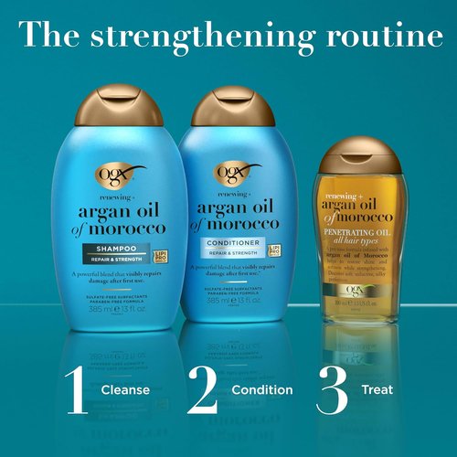 OGX Renewing Argan Oil of Morocco - Cold-Pressed Hair Treatment & Shine Oil | Moisturizing, 3.3 fl oz