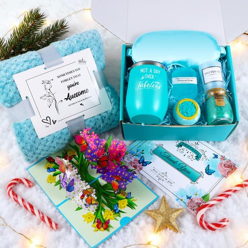 Christmas Self Care Gifts with 3D Butterfly Card for Women, Get Well Soon Gift Baskets, Thinking of You Gifts Relaxing Spa Self Care Gift, Birthday Gifts for Women Mom Wife Her Friend Sister Grandma