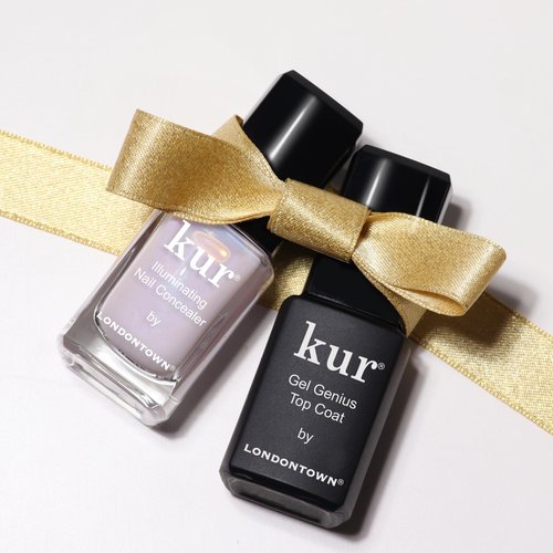 LONDONTOWN kur Pink Nail Conceal & Go Duo Set, Includes Pink Nail Illuminating Concealer & Gel Genius Top Coat, 2 Piece Set, 0.4 Fl Oz