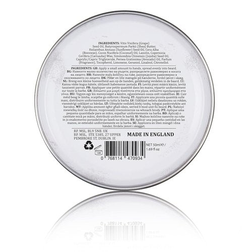 Dapper Dan Nourishing Beard Balm - Essential Oils & Waxes for Shaping & Styling | Vanilla & Raspberry Scent, 1.69 fl oz