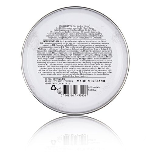 Dapper Dan Nourishing Beard Balm, Blend of Essential Oils And Waxes to Shape, Style and Nourish Moustaches and Beard, Vanilla and Raspberry Scent, 1.69 fl oz
