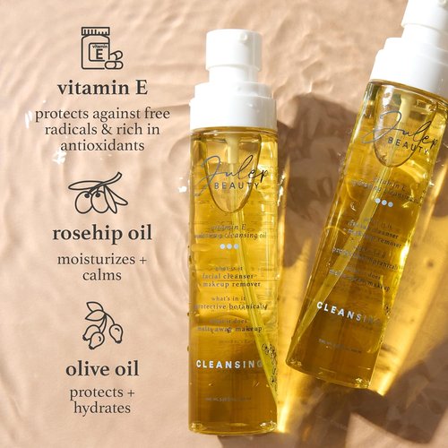 Julep Vitamin E Cleansing Oil - Hydrating Makeup Remover for Sensitive Skin | 3.38 Fl Oz - Rosehip & Olive Oil