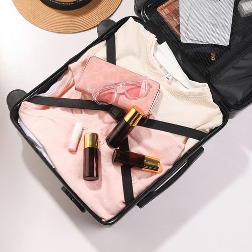 RAMFIYN 2 pack 1.7oz Large Amber Glass Roll on Bottles Rose Quartz Roller Ball Applicator for Essential Oils Perfume Refillable Empty Deodorant Containers with Pink Crystal Rollerball