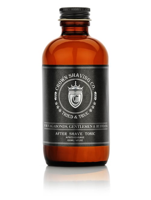 Mens After Shave Tonic 120ml - Crown Shaving Co After Shave Tonic - Authentic Barbershop Scent with Notes of Tobacco, Leather, Bay Rum and Talc