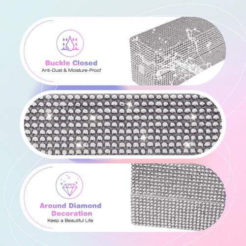 Nail Drill Bits Holder Box: 30 Holes Rhinestone Drill bit Holder Nail tech for Nail Drill bits Storage Dustproof Stand Displayer Organizer Case for Manicure Tools(Drill bits not Included) (Silver)