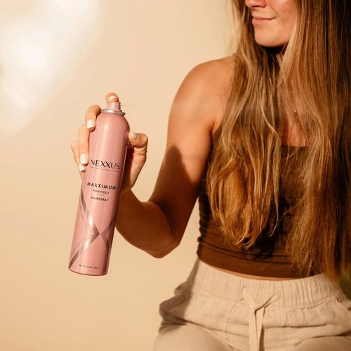 Nexxus Hairspray - Maxximum Finish Firm Hold with STYLEPROTECT Technology - 10 oz | Pink Hair Styling Solution
