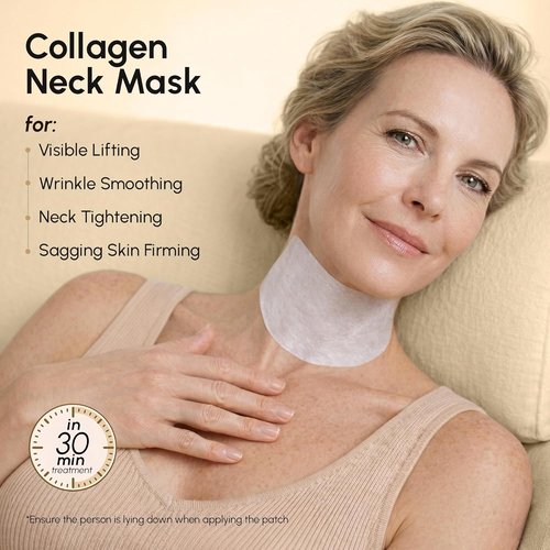 MAREE Neck Wrinkle Patches - Collagen Anti-Wrinkle Treatment with Retinol & Hyaluronic Acid - 5 Pcs