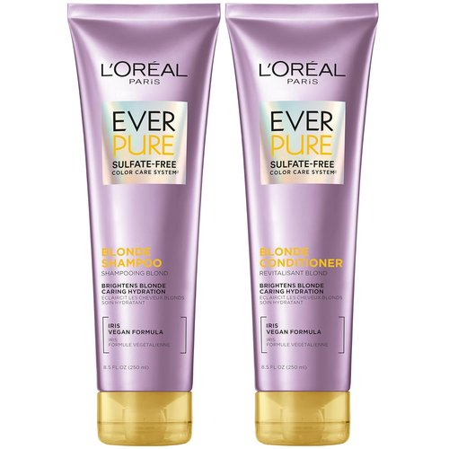 L'Oreal Paris EverPure Blonde Shampoo & Conditioner Set - Sulfate-Free, Brass Neutralizing, 8.5 Fl Oz