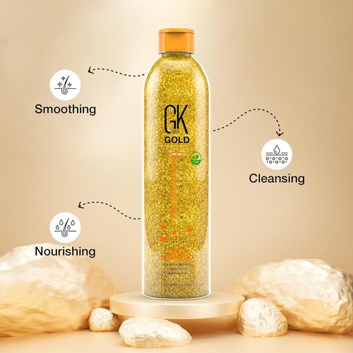 GK HAIR Gold Shampoo - Hydrating Cleanser with Aloe Vera & Shea Butter | 8.5 Oz for Frizz Control & Shine