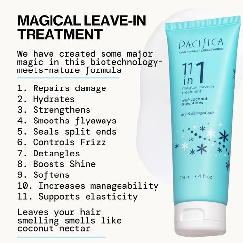Pacifica Leave-In Conditioner - 11-in-1 Magical Hair Treatment for Strengthening & Repairing - Deep Conditioning for All Hair Types, Vegan