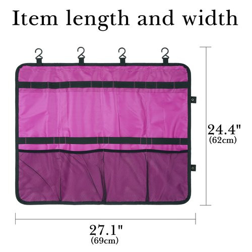 Linkidea Hair Extension Hanger with Storage Bag, Portable Travel Hair Holder, 27.1-inch Large Capacity Bundles Bag with 4 Hooks Store Up 4 Full Hair (Purple)
