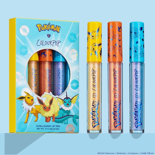 ColourPop | Pokémon x ColourPop Evolution Ultra Glossy Lip Trio - Vibrant Shades for All-Day Shine