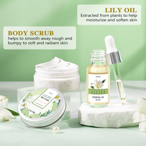 HSOEIXL Gifts for Women, Birthday Gifts for Women, Bath and Body Gifts Set, Lilies Self Care Set,Christmas Mothers Day Relaxing Spa Basket for Mom, Grandma, Girlfriend, Sister, Friends