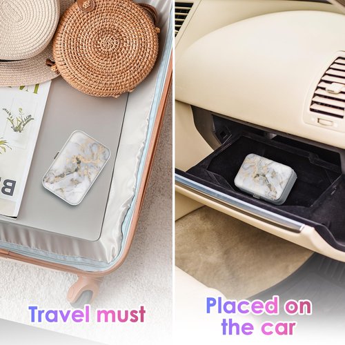 Gerkia Dental Floss Portable Case, Easy to Store Floss Picks of Various Sizes, Portable Dental Floss Dispenser is Perfect for Travelling, Hotels, Dinners, Appointments.Marble 3 Piece
