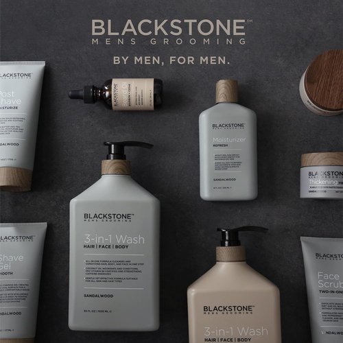 Blackstone Men's Grooming Post Shave Moisturizer - Soothing Tea Tree Oil & Aloe Balm | Sandalwood (6 oz)