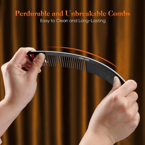 SALONSILK Professional Comb Set - 4PCS Wide Tooth & Fine Tooth Hair Combs for Styling & Braiding