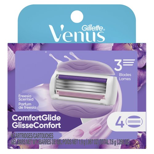 Gillette Venus ComfortGlide Freesia Women's Razor Refills, 4 Refills