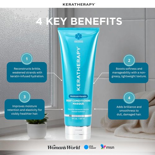 Keratherapy Keratin Infused Deep Conditioning Masque - 8 fl. oz. Moisturizing Hair Treatment with Jojoba & Nettle Root Extract