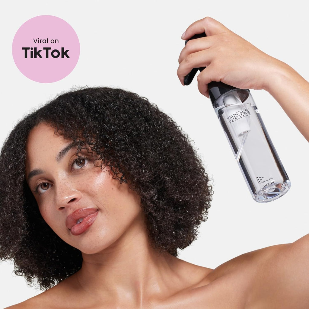 TANGLE TEEZER Fine Mist Spray Bottle - Reusable & Refillable Hair Detangler | 10.1 oz, Black