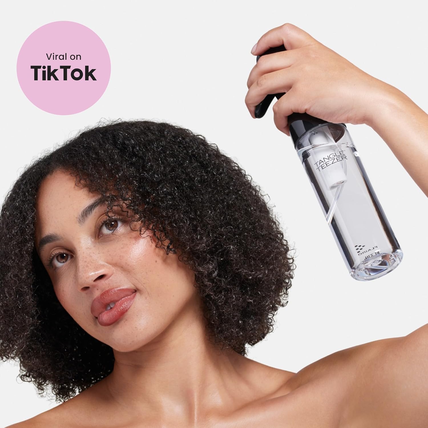 TANGLE TEEZER Fine Mist Spray Bottle - Reusable & Refillable for Hair Detangling | 10.1 oz, Black