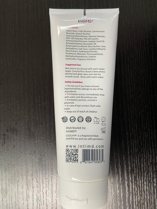 IntiMD COOCHY PLUS Intimate Shave Cream Gel Rash-Free With MOISTURIZING+ 8oz Squeeze Bottle