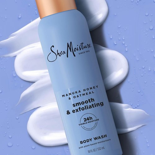 SheaMoisture Manuka Honey Oatmeal Body Wash - Smooth & Exfoliating for Healthy, Glowing Skin | 18 oz