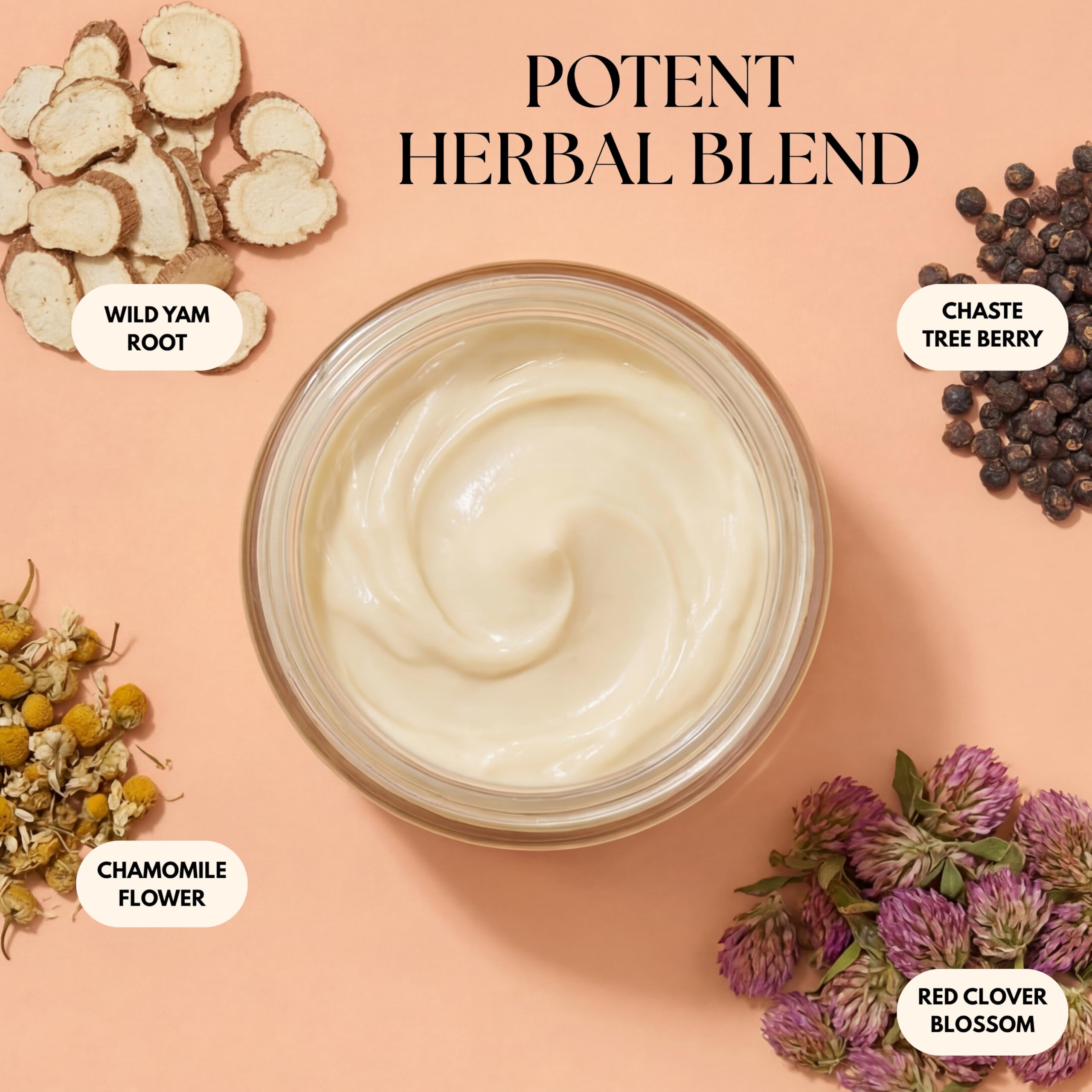 Wild Yam Cream - Menopause and PMS Support for Women, 4 oz (Unscented/Herb-Infused), Organic Wild Yam Cream for Balance - Made with Chaste Tree Berry and Red Clover