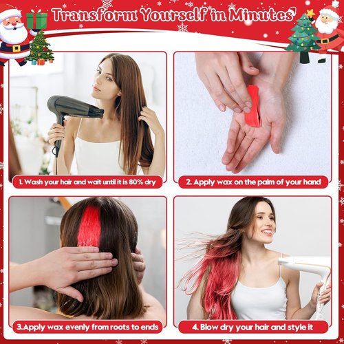 Skiennix Red Hair Dye - Temporary Color Chalk & Wax for Parties | Fun DIY for All Occasions