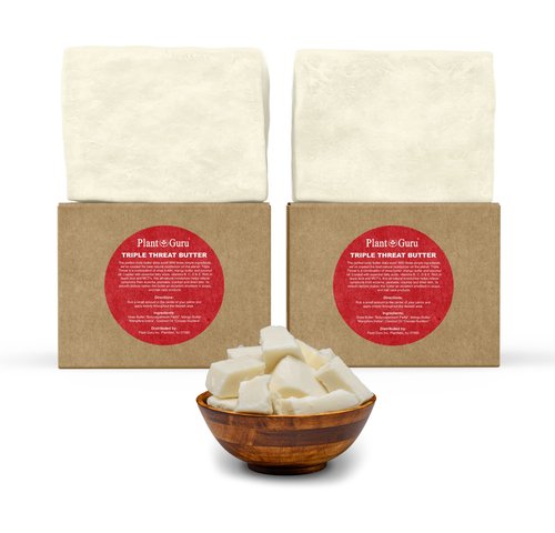 Plant Guru Triple Threat Body Butter 5 lbs. Bulk - Blend of Shea, Mango & Coconut Oil - 100% Pure Natural Raw Unrefined Moisturizer For Dry Skin, Face And Hair. Great For Lip Balm and Soap Making