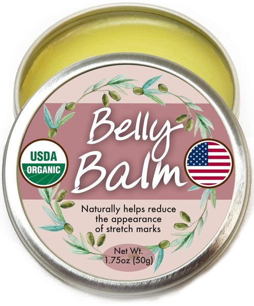 Organic Belly Balm - USDA Certified Stretch Mark Cream to Moisturize & Heal Skin | Made in USA