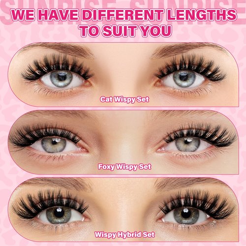 PROLASHBEAUTY Spider Lash Clusters Kit 3D Volume Lash Clusters 144Pcs Breeze Eyelash Clusters DIY Lash Extension Kit with Lash Bond and Seal Lash Remover Applicator (Sunrise,8-18mix)