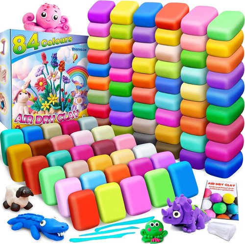 Magic Clay Air Dry Clay - 84 Vibrant Colors, Soft & Ultra Light Modeling Clay Set for Kids Ages 3+