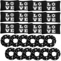 Sweetude 24 Pcs Soccer Gifts 12 Makeup Bag 12 Satin Scrunchies for Girls Portable Cosmetic Travel Bag Elastic Hair Ties Soccer Favors for Women Girls Team Players(Black)