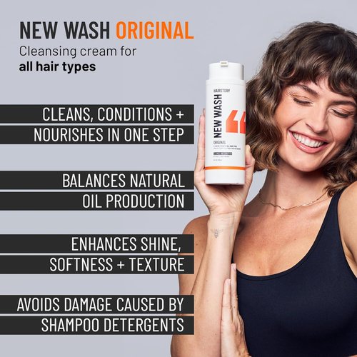 Hairstory New Wash Cleansing Cream & Scalp Brush Duo - Purifying Rinse for All Hair Types