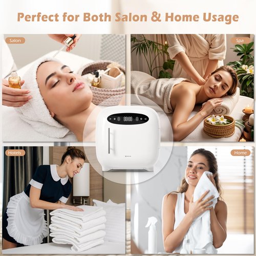 Keenray Hot Towel Warmer Cabinet, Professional Spa Towel Warmer with Digital Screen, Adjustable Timer and Delay, Customized Fragrance, Heat Dry & Wet Towels for Spa, Salon, Home 14 L Snow White