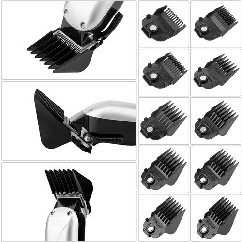 Anrom Magnetic Clipper Guards Guide Comb 10PCS for Andis Master Hair Clipper MBA, MBX, MC-2, ML, MA-1, RACA, PM-1, PM-2, PM-3, PM-4, PM-5, PM-Family, US-1, RS-1 Lengths 1/16" to 1" (Black)
