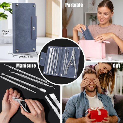 7-Piece Ingrown Toenail Treatment Set, Professional Stainless Steel Ingrown Toenail Removal Kit, Toenail Clippers for Thick Toenails, Pedicure Tools for Feet, Nail Clippers for Thick and Ingrown Nails