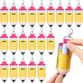 Abbylike 20 Pcs Lipstick Holder Keychain Lip Balm Holder Lipstick Keychain Bulk Pouch Portable Lip Balm Bag with Hook Back to School for Women Teacher Gift (Pencil)