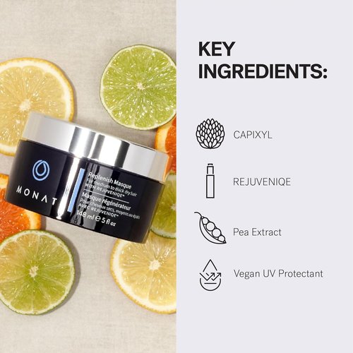 MONAT Replenish™ Masque - Deeply Conditioning Hair Masque for Medium to Thick Hair | Hydrating Formula with Pea Extract & Vegan UV Protectant - 148 ml (5.0 fl. oz.)
