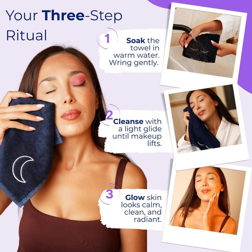 Marmaris Co. Luxury Makeup Washcloths for Face, 5-Pack Makeup Towels Face Washcloth, Viscose from Bamboo & Cotton
