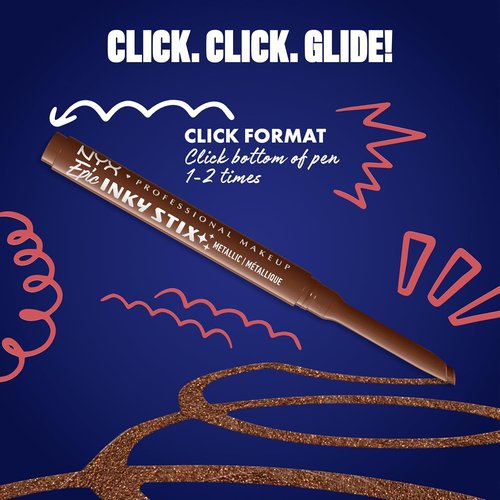 NYX PROFESSIONAL MAKEUP Epic Inky Stix Eyeliner - Waterproof Mechanical Cream Gel Formula | 24HR Wear - 03 Kinetic Copper