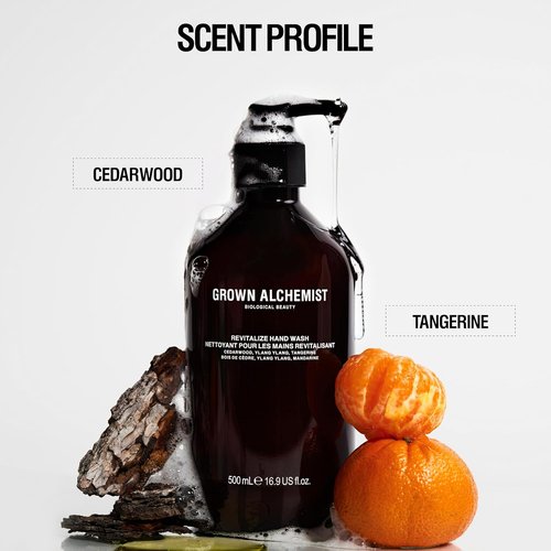 Grown Alchemist Revitalize Hand Wash & Refill Set - Natural Ylang Ylang, Tangerine & Cedarwood Soap for Sensitive Skin | Gentle Hydrating Cleanser