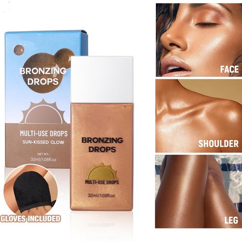 MAEPEOR Bronzing Drops - Liquid Bronzer for Face & Cheeks | Instant Sun-Kissed Glow (Color 02)