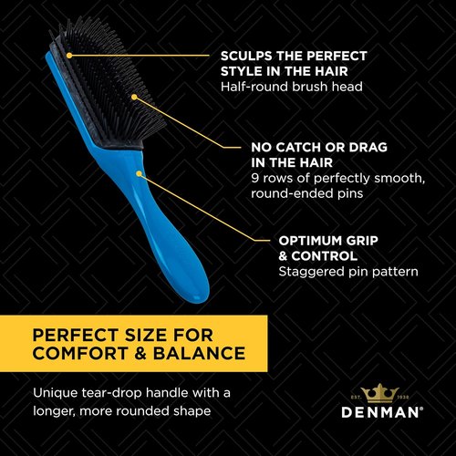Denman D4 Hairbrush - Premium Styling Tool for Smooth, Tangle-Free Hair | Ideal for All Hair Types