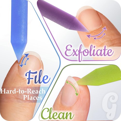 GLADZY Glass Cuticle Pusher - Professional Manicure Stick with Durable Abrasive Surface, Czech Quality