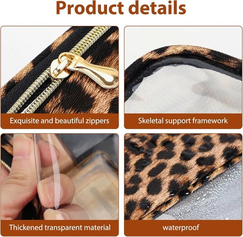 Skiennix Clear Makeup Bags - TSA Approved Travel Toiletry Set | 3-Pack (Large, Small & Mini) Waterproof Organizer