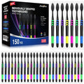 JBEIJIAN 150 PCS Individually Wrapped Bulk Toothbrush Pack, Disposable Soft Bristle for Adult or Kid, Ergonomic Handle, Perfect for Travel, Hotel, Donation
