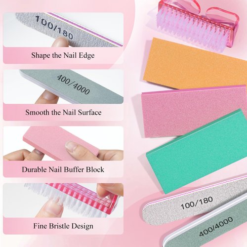 Nail Soaking Bowl, IKOCO Gel Nail Polish Remover Kit with Manicure Bowl, Cuticle Oil, Easily Soak off Dip Powder Remover for Salon-Quality Results at Home, Pink