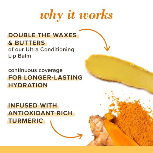 Burt's Bees Unscented Lip Balm - Antioxidant-Rich Turmeric, Natural Lip Care | 2 Tubes, 0.15 oz
