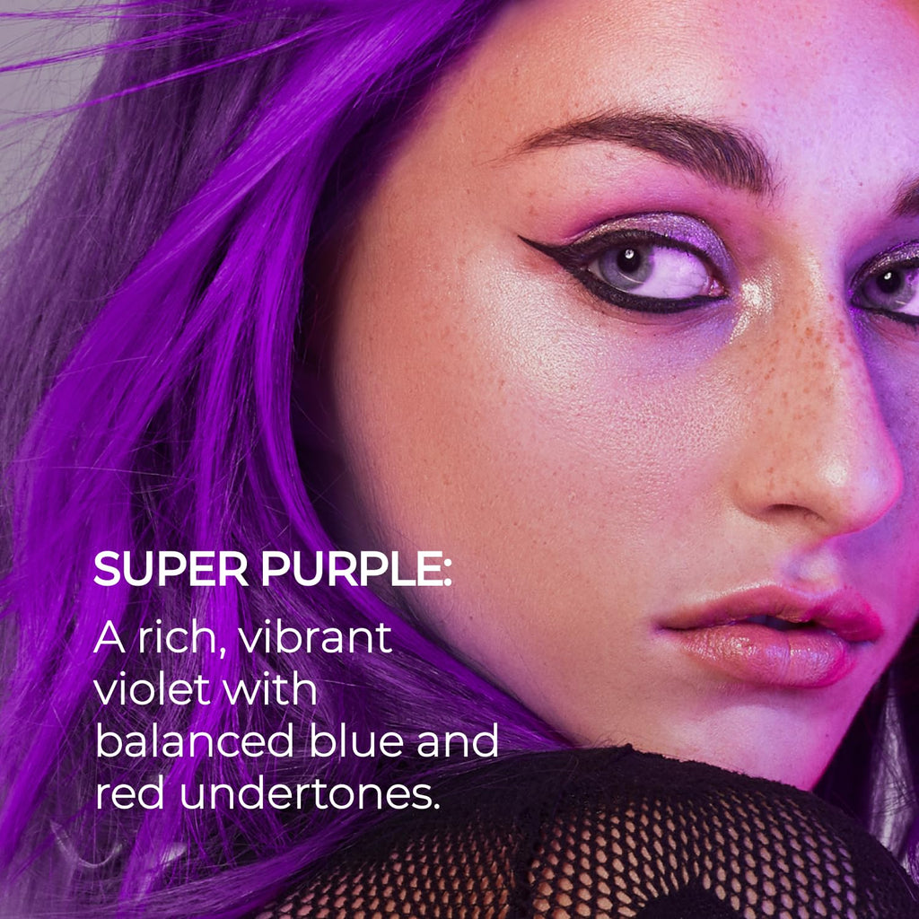 XMONDO Hair Color - Super Purple Semi-Permanent Color | Vegan Formula with Hyaluronic Acid, 8 Fl Oz